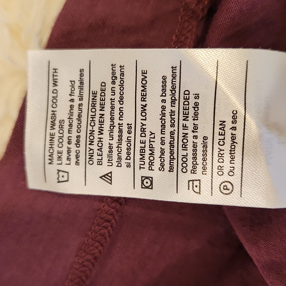 Vince Double Layer Men Long Sleeve Polo Shirt Burgundy Maroon Color Size L - Picture 15 of 16